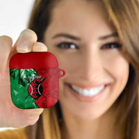 Personalized Kenya Maasai Shield AirPods Case Green Red Kenyan Lion Half Style - Wonder Print Shop