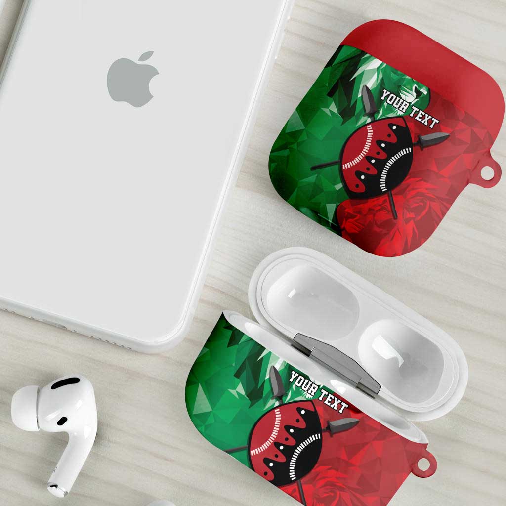 Personalized Kenya Maasai Shield AirPods Case Green Red Kenyan Lion Half Style - Wonder Print Shop