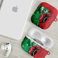 Personalized Kenya Maasai Shield AirPods Case Green Red Kenyan Lion Half Style - Wonder Print Shop