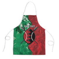 Personalized Kenya Maasai Shield Apron Green Red Kenyan Lion Half Style - Wonder Print Shop