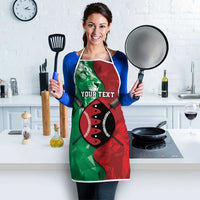 Personalized Kenya Maasai Shield Apron Green Red Kenyan Lion Half Style - Wonder Print Shop