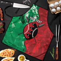 Personalized Kenya Maasai Shield Apron Green Red Kenyan Lion Half Style - Wonder Print Shop