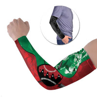 Personalized Kenya Maasai Shield Arm Sleeves Green Red Kenyan Lion Half Style - Wonder Print Shop