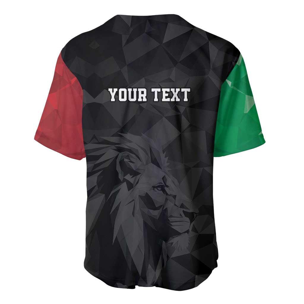 Personalized Kenya Maasai Shield Baseball Jersey Green Red Kenyan Lion Half Style - Wonder Print Shop