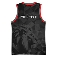 Personalized Kenya Maasai Shield Basketball Jersey Green Red Kenyan Lion Half Style - Wonder Print Shop