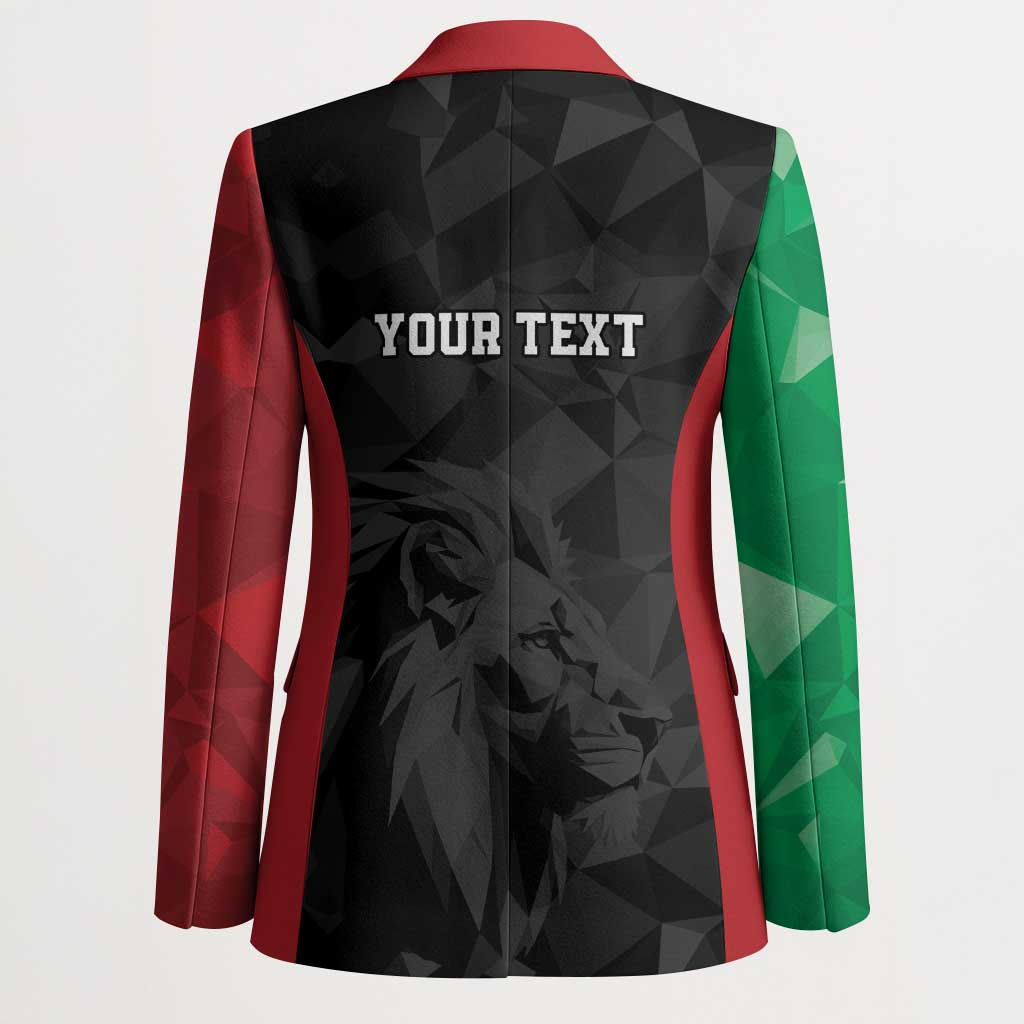 Personalized Kenya Maasai Shield Blazer Green Red Kenyan Lion Half Style - Wonder Print Shop