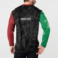 Personalized Kenya Maasai Shield Button Sweatshirt Green Red Kenyan Lion Half Style - Wonder Print Shop