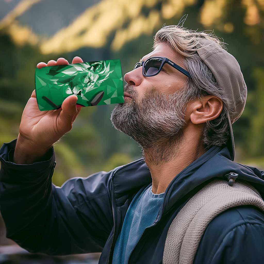 Personalized Kenya Maasai Shield 4 in 1 Can Cooler Tumbler Green Red Kenyan Lion Half Style - Wonder Print Shop