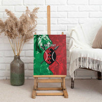 Personalized Kenya Maasai Shield Canvas Wall Art Green Red Kenyan Lion Half Style - Wonder Print Shop