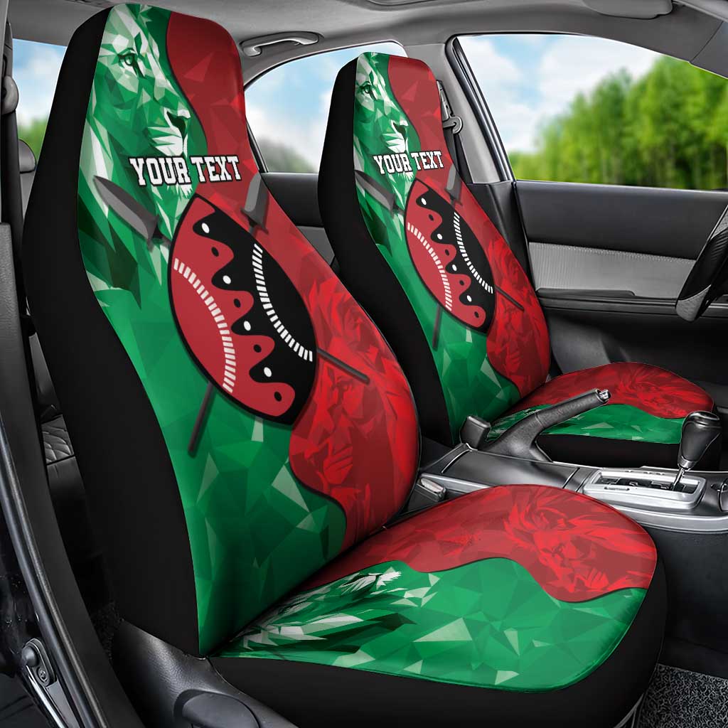 Personalized Kenya Maasai Shield Car Seat Cover Green Red Kenyan Lion Half Style - Wonder Print Shop