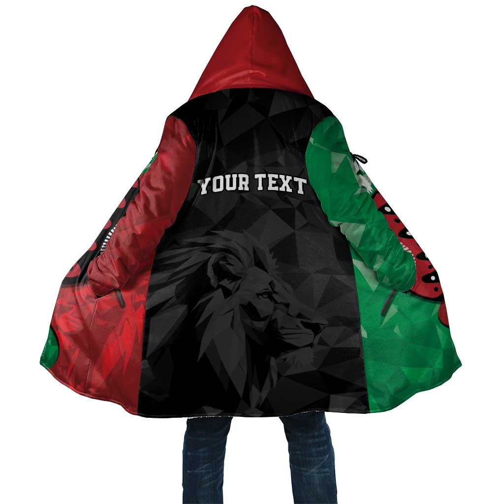 Personalized Kenya Maasai Shield Cloak Green Red Kenyan Lion Half Style - Wonder Print Shop