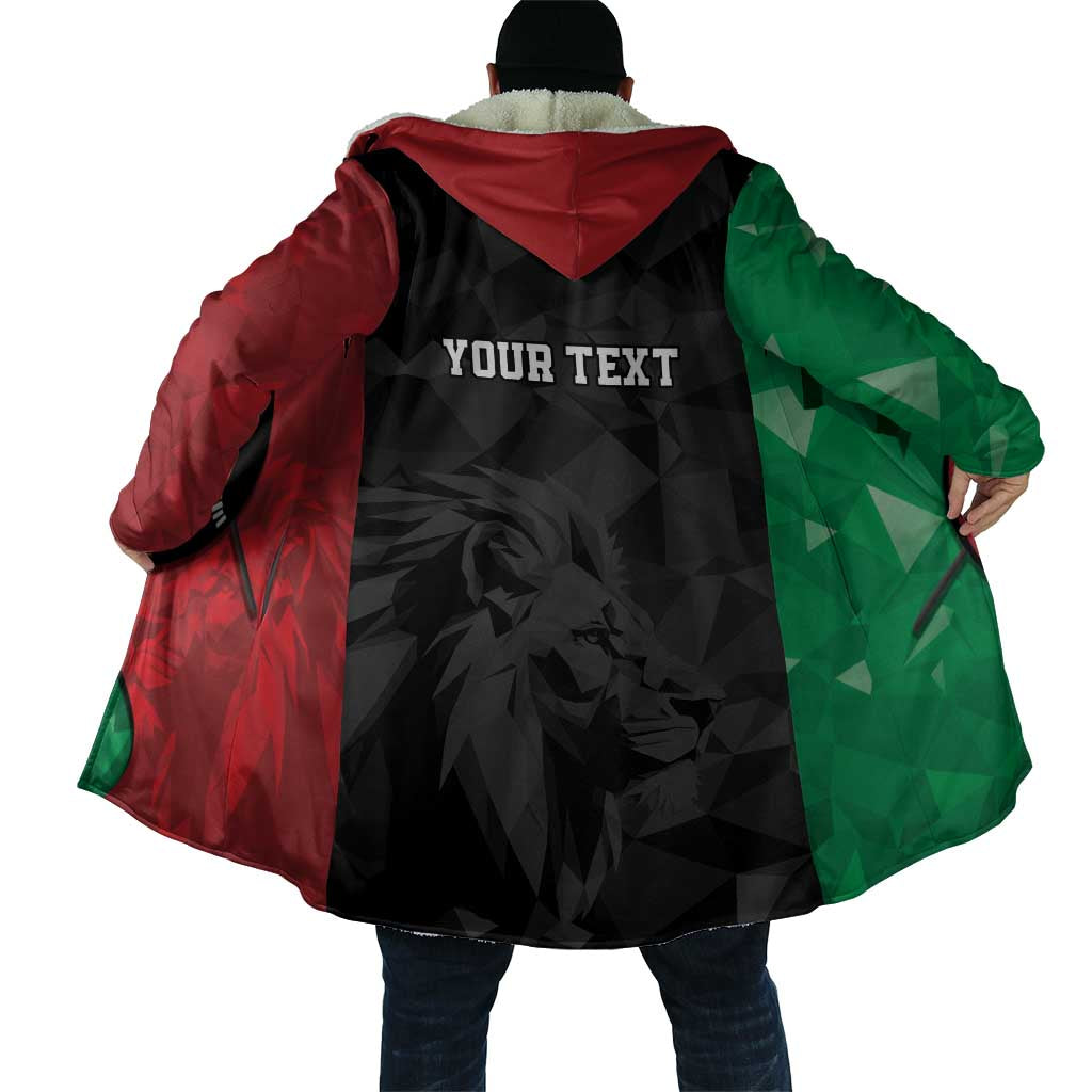 Personalized Kenya Maasai Shield Cloak Green Red Kenyan Lion Half Style - Wonder Print Shop