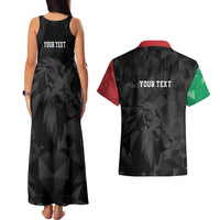 Personalized Kenya Maasai Shield Couples Matching Tank Maxi Dress and Hawaiian Shirt Green Red Kenyan Lion Half Style - Wonder Print Shop