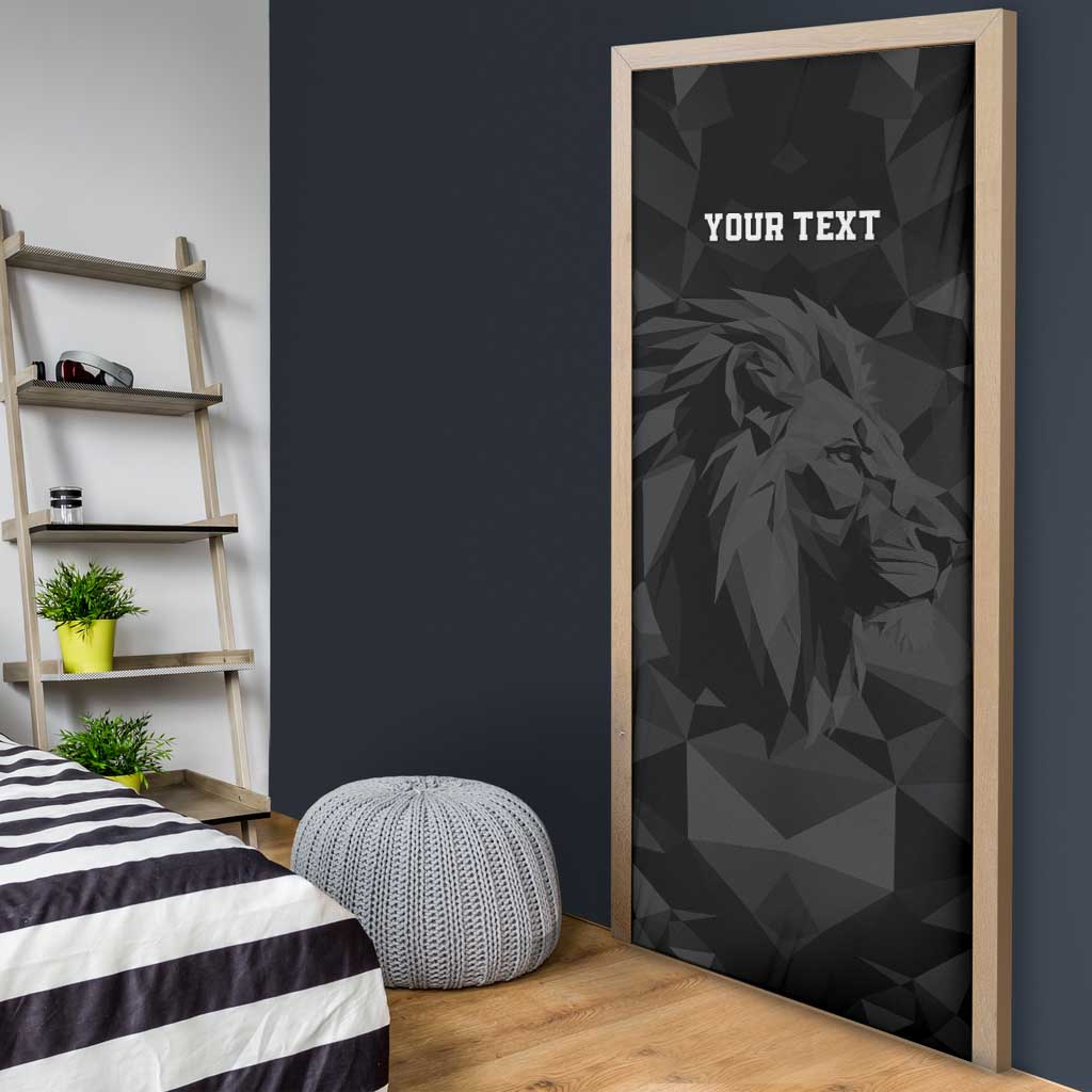 Personalized Kenya Maasai Shield Door Cover Green Red Kenyan Lion Half Style - Wonder Print Shop