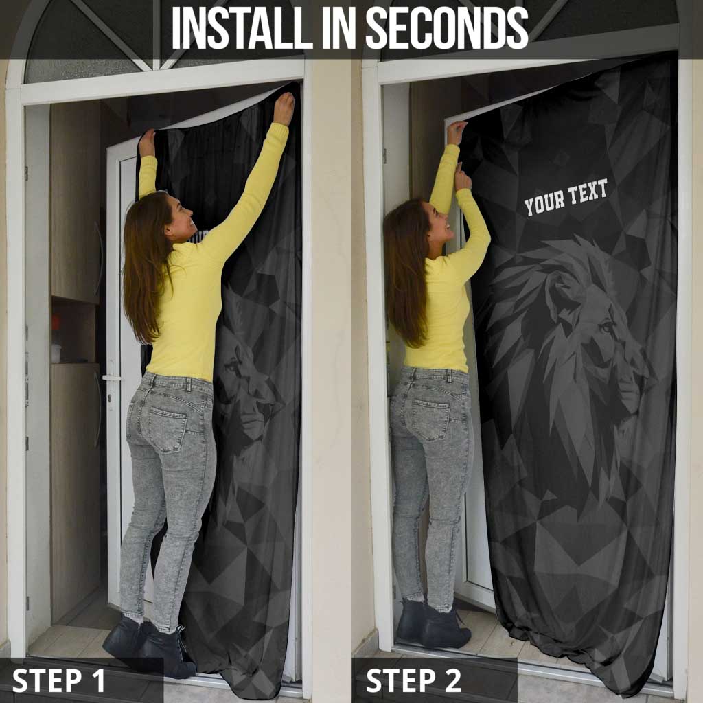 Personalized Kenya Maasai Shield Door Cover Green Red Kenyan Lion Half Style - Wonder Print Shop