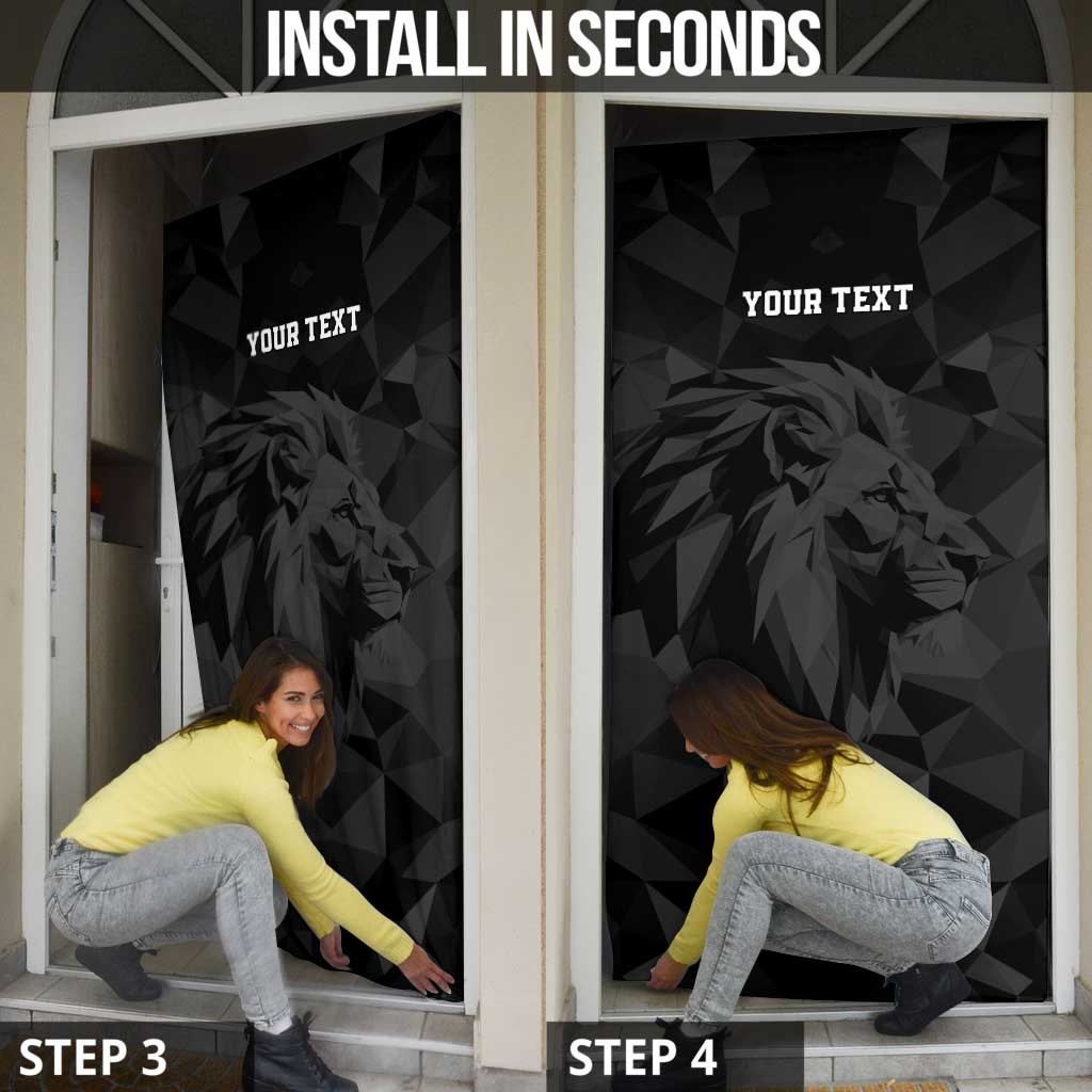 Personalized Kenya Maasai Shield Door Cover Green Red Kenyan Lion Half Style - Wonder Print Shop