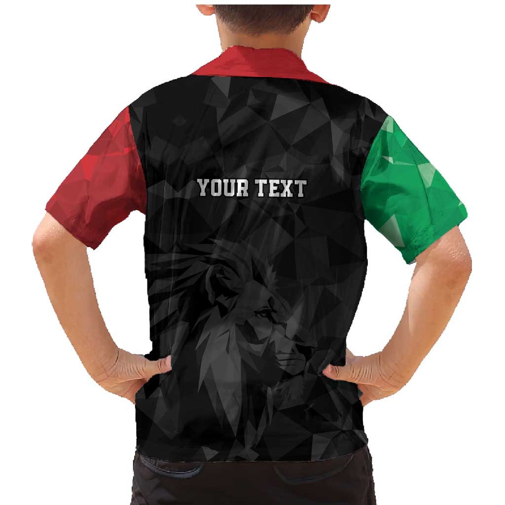 Personalized Kenya Maasai Shield Family Matching Mermaid Dress and Hawaiian Shirt Green Red Kenyan Lion Half Style - Wonder Print Shop