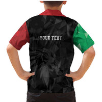 Personalized Kenya Maasai Shield Family Matching Mermaid Dress and Hawaiian Shirt Green Red Kenyan Lion Half Style - Wonder Print Shop