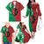 Personalized Kenya Maasai Shield Family Matching Off The Shoulder Long Sleeve Dress and Hawaiian Shirt Green Red Kenyan Lion Half Style - Wonder Print Shop