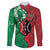 Personalized Kenya Maasai Shield Family Matching Off The Shoulder Long Sleeve Dress and Hawaiian Shirt Green Red Kenyan Lion Half Style - Wonder Print Shop
