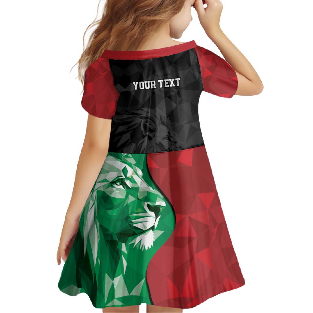 Personalized Kenya Maasai Shield Family Matching Off Shoulder Maxi Dress and Hawaiian Shirt Green Red Kenyan Lion Half Style - Wonder Print Shop