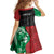 Personalized Kenya Maasai Shield Family Matching Off Shoulder Short Dress and Hawaiian Shirt Green Red Kenyan Lion Half Style - Wonder Print Shop