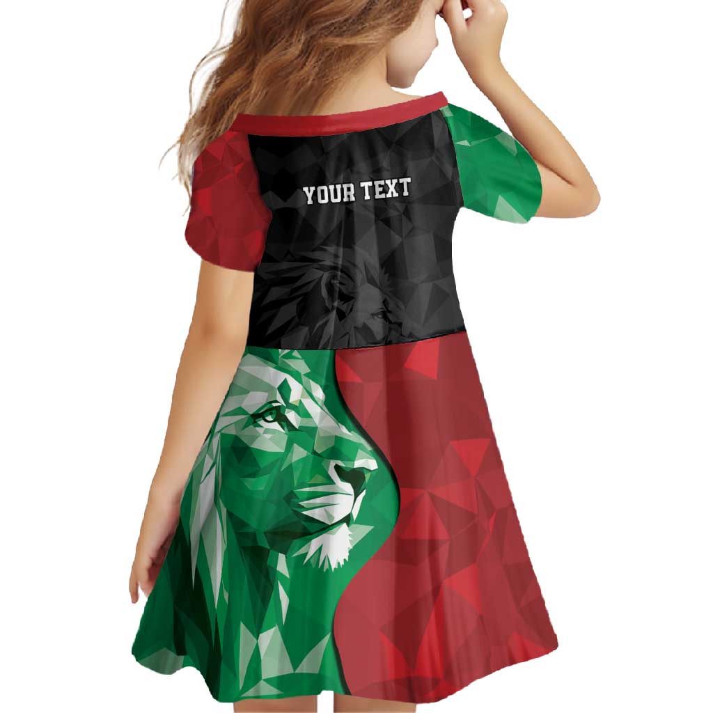 Personalized Kenya Maasai Shield Family Matching Summer Maxi Dress and Hawaiian Shirt Green Red Kenyan Lion Half Style - Wonder Print Shop