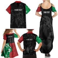 Personalized Kenya Maasai Shield Family Matching Summer Maxi Dress and Hawaiian Shirt Green Red Kenyan Lion Half Style - Wonder Print Shop