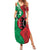 Personalized Kenya Maasai Shield Family Matching Summer Maxi Dress and Hawaiian Shirt Green Red Kenyan Lion Half Style - Wonder Print Shop