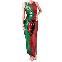 Personalized Kenya Maasai Shield Family Matching Tank Maxi Dress and Hawaiian Shirt Green Red Kenyan Lion Half Style - Wonder Print Shop