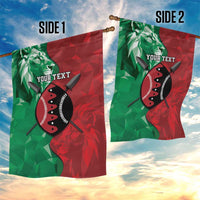 Personalized Kenya Maasai Shield Garden Flag Green Red Kenyan Lion Half Style - Wonder Print Shop