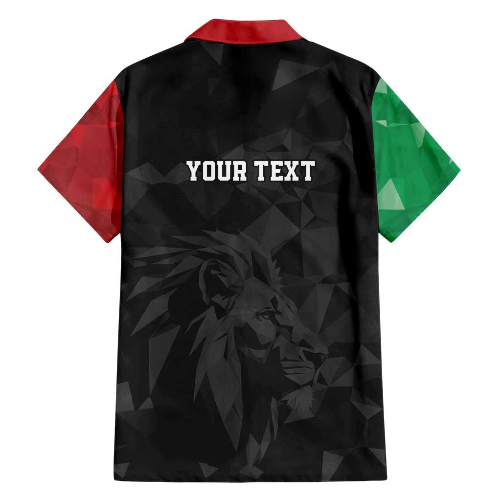 Personalized Kenya Maasai Shield Hawaiian Shirt Green Red Kenyan Lion Half Style - Wonder Print Shop