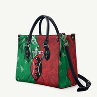 Personalized Kenya Maasai Shield Leather Bag Green Red Kenyan Lion Half Style - Wonder Print Shop