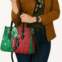 Personalized Kenya Maasai Shield Leather Bag Green Red Kenyan Lion Half Style - Wonder Print Shop