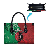 Personalized Kenya Maasai Shield Leather Bag Green Red Kenyan Lion Half Style - Wonder Print Shop