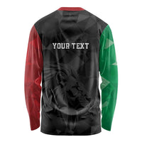 Personalized Kenya Maasai Shield Long Sleeve Shirt Green Red Kenyan Lion Half Style - Wonder Print Shop