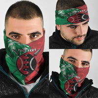 Personalized Kenya Maasai Shield Neck Gaiter Green Red Kenyan Lion Half Style - Wonder Print Shop