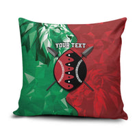 Personalized Kenya Maasai Shield Pillow Cover Green Red Kenyan Lion Half Style - Wonder Print Shop
