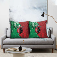 Personalized Kenya Maasai Shield Pillow Cover Green Red Kenyan Lion Half Style - Wonder Print Shop