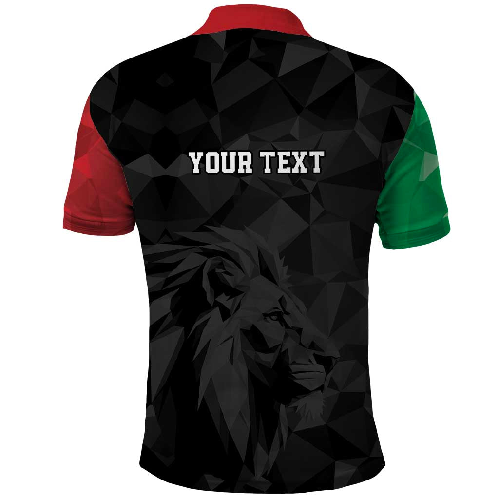 Personalized Kenya Maasai Shield Polo Shirt Green Red Kenyan Lion Half Style - Wonder Print Shop