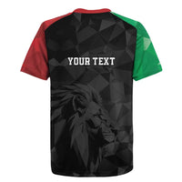 Personalized Kenya Maasai Shield Rugby Jersey Green Red Kenyan Lion Half Style - Wonder Print Shop