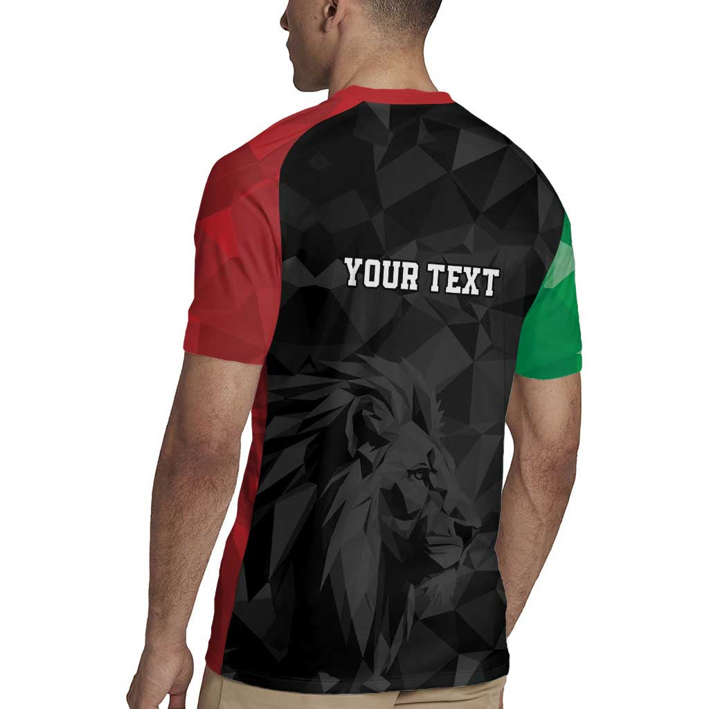 Personalized Kenya Maasai Shield Rugby Jersey Green Red Kenyan Lion Half Style - Wonder Print Shop