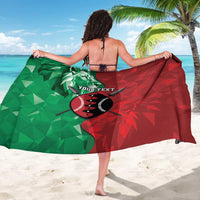 Personalized Kenya Maasai Shield Sarong Green Red Kenyan Lion Half Style - Wonder Print Shop