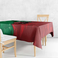 Personalized Kenya Maasai Shield Tablecloth Green Red Kenyan Lion Half Style - Wonder Print Shop