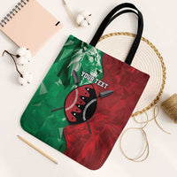 Personalized Kenya Maasai Shield Tote Bag Green Red Kenyan Lion Half Style - Wonder Print Shop