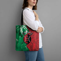 Personalized Kenya Maasai Shield Tote Bag Green Red Kenyan Lion Half Style - Wonder Print Shop
