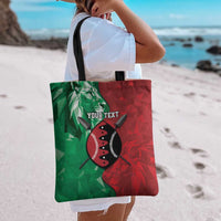 Personalized Kenya Maasai Shield Tote Bag Green Red Kenyan Lion Half Style - Wonder Print Shop