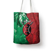 Personalized Kenya Maasai Shield Tote Bag Green Red Kenyan Lion Half Style - Wonder Print Shop