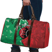 Personalized Kenya Maasai Shield Travel Bag Green Red Kenyan Lion Half Style - Wonder Print Shop