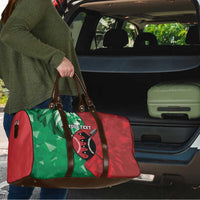 Personalized Kenya Maasai Shield Travel Bag Green Red Kenyan Lion Half Style - Wonder Print Shop